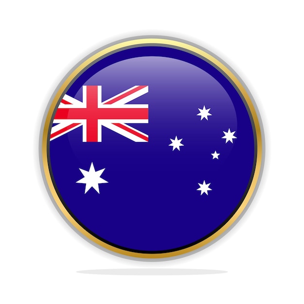 Vector ontwerpsjabloon voor knopvlag australië