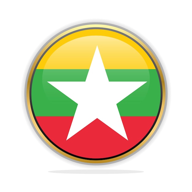 Ontwerpsjabloon voor knopvlag Myanmar
