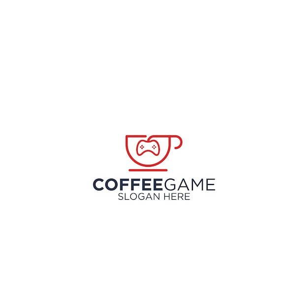 Vector ontwerpsjabloon voor koffiegame-logo