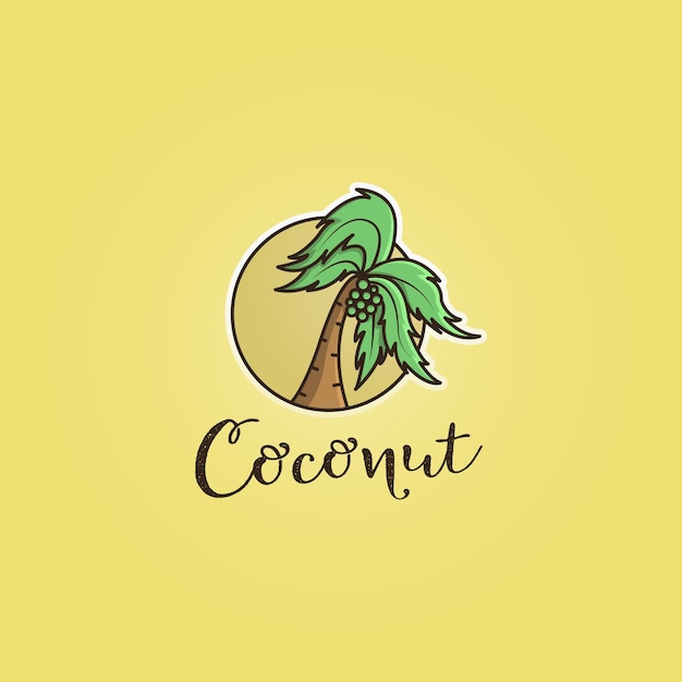 Ontwerpsjabloon voor kokospalmlogo
