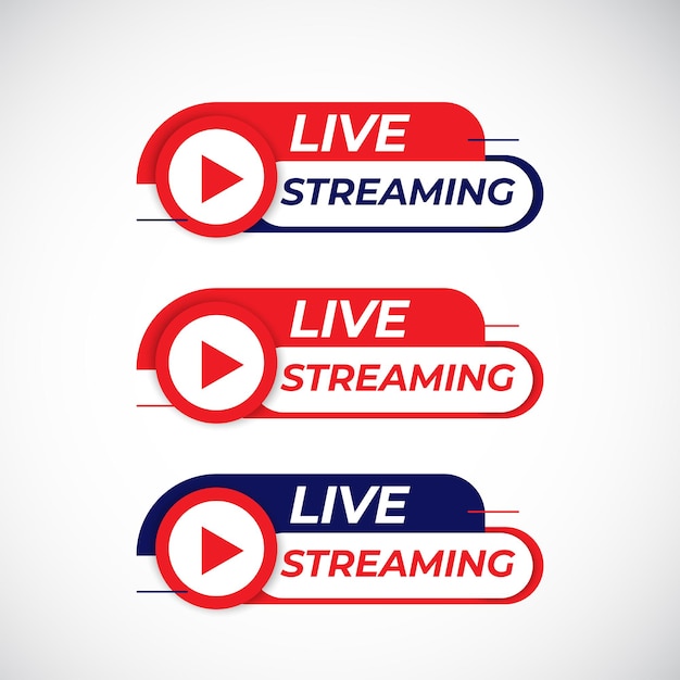 Ontwerpsjabloon voor live streaming-knop kanaal voor maker van inhoud