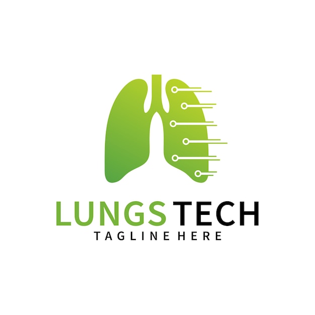 Ontwerpsjabloon voor longen tech-logo