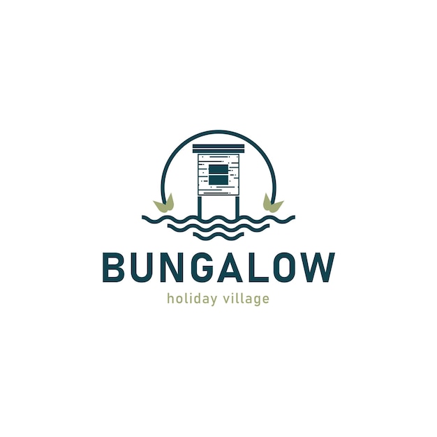 Ontwerpsjabloon voor luxe bungalow-logo