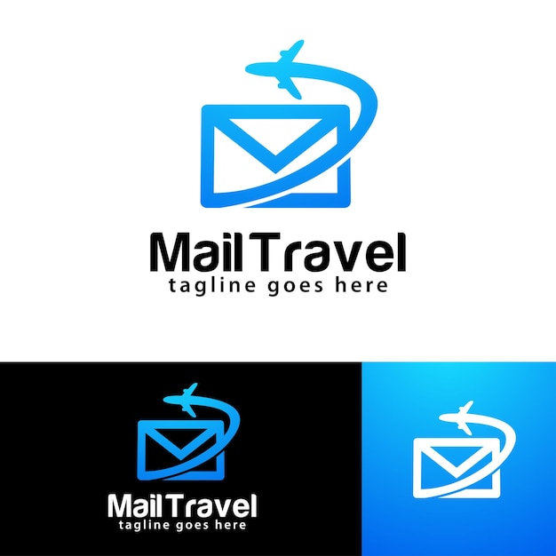 Ontwerpsjabloon voor Mail Travel-logo