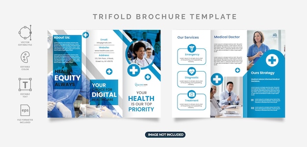 Ontwerpsjabloon voor medische medische behandeling driebladige brochure