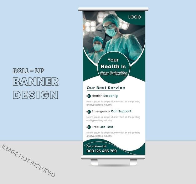 Ontwerpsjabloon voor medische roll-up banner