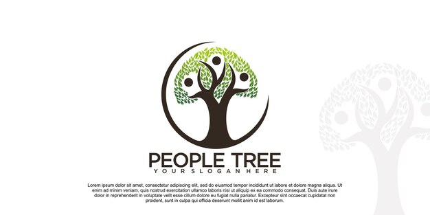 Ontwerpsjabloon voor menselijke boom creatief concept logo premium vector