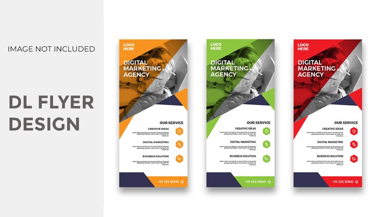 Ontwerpsjabloon voor moderne dl-flyer of rackkaart