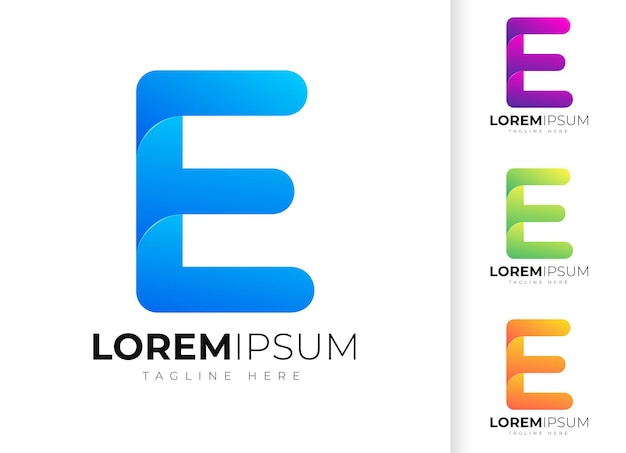 Ontwerpsjabloon voor moderne letter e-logo