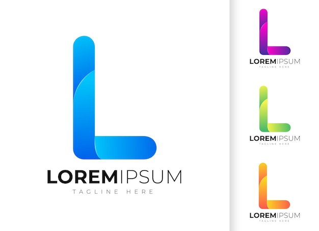 Ontwerpsjabloon voor moderne letter l-logo