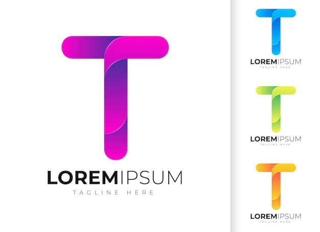 Ontwerpsjabloon voor moderne letter t-logo