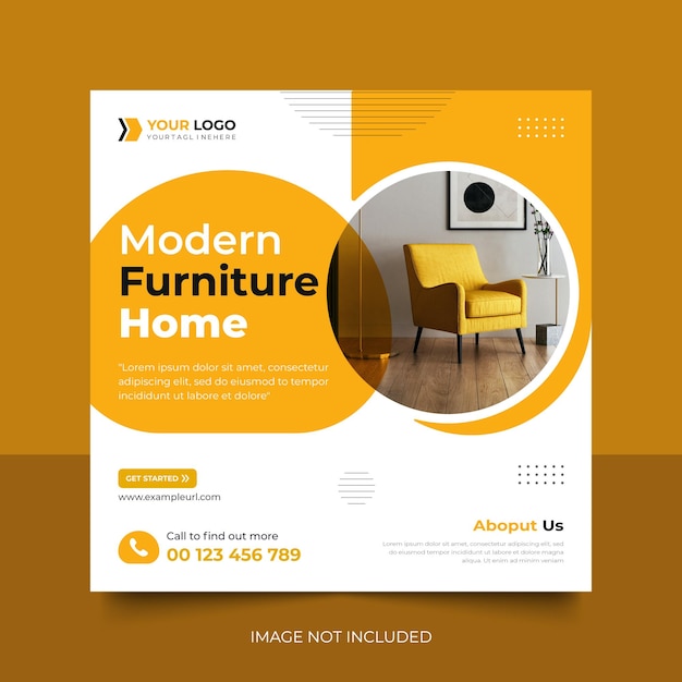 Ontwerpsjabloon voor moderne meubels voor zakelijke sociale media post