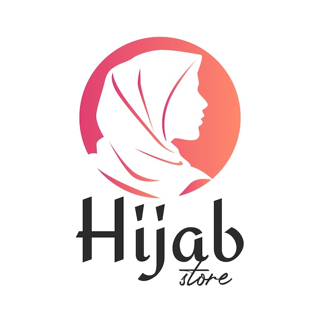 Vector ontwerpsjabloon voor moslim hijab winkel logo