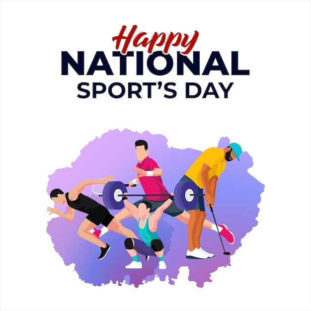 Vector ontwerpsjabloon voor nationale sportdag internationale sportontwerpvector