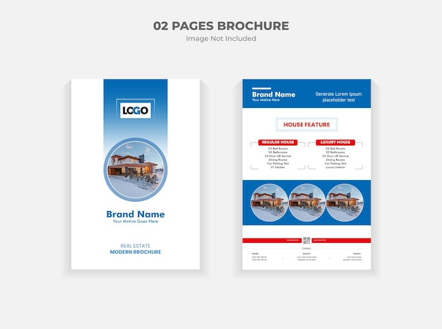 Vector ontwerpsjabloon voor onroerendgoedbrochure