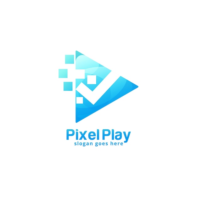 Ontwerpsjabloon voor pixel play-logo