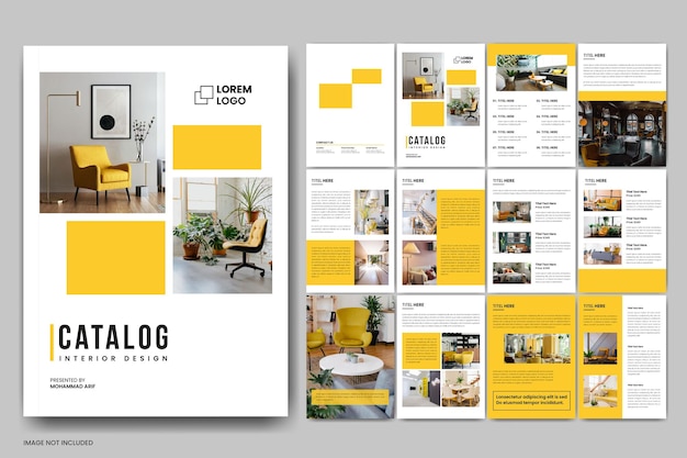 Ontwerpsjabloon voor productcatalogus voor uw bedrijf of architectuur- en interieurportfoliosjabloon