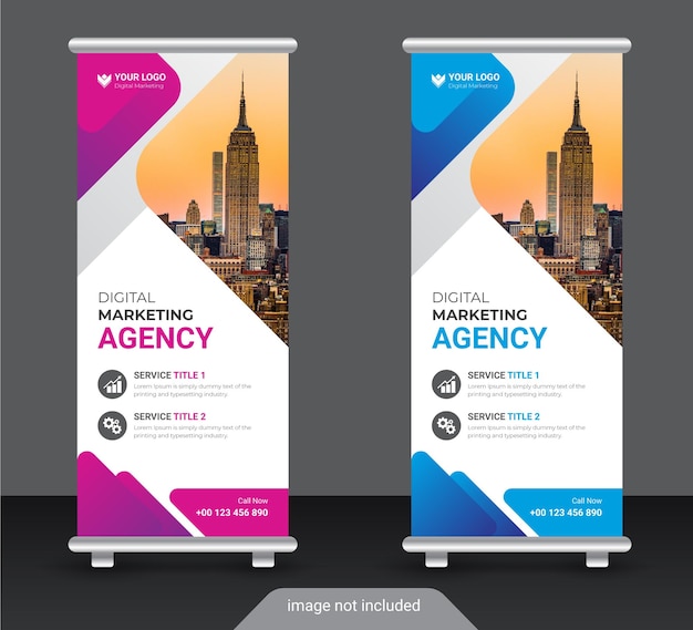 Ontwerpsjabloon voor professionele zakelijke roll-up of x banner