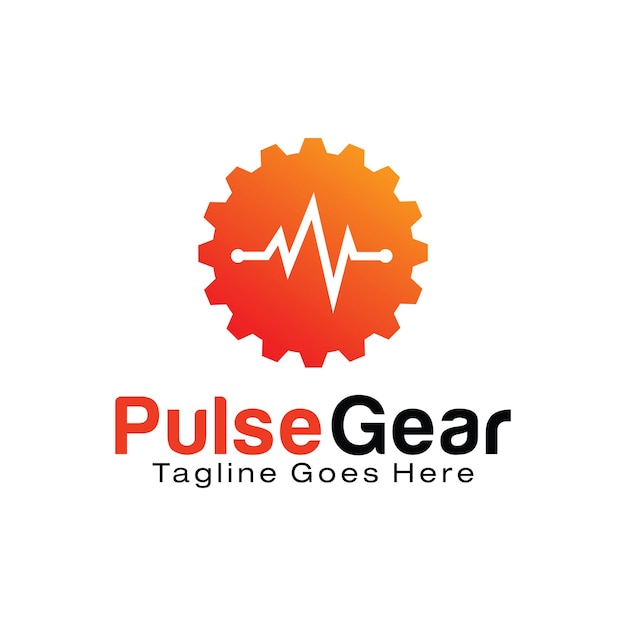 Ontwerpsjabloon voor pulse gear-logo