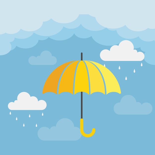 Vector ontwerpsjabloon voor regenachtige dag verkoop