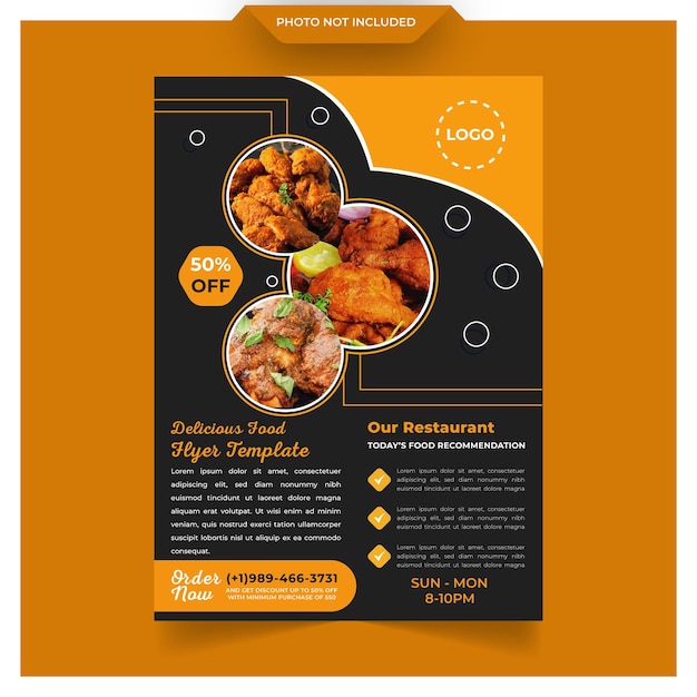 Ontwerpsjabloon voor restaurant eten flyer