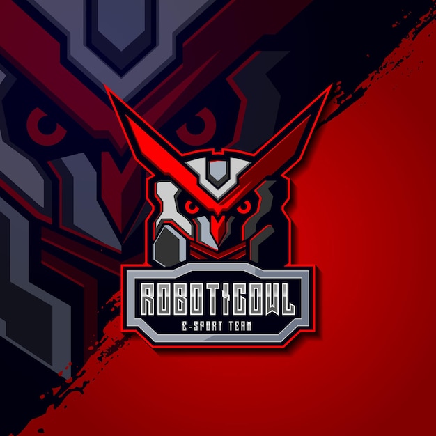 Ontwerpsjabloon voor robotuil Esport-logo