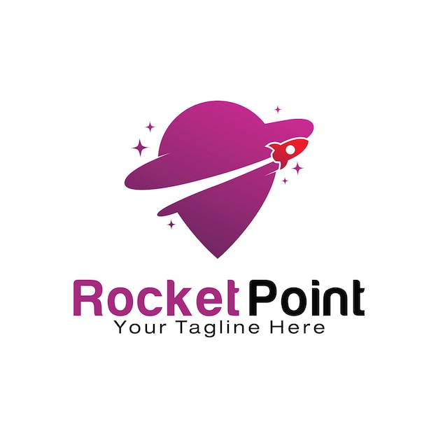 Ontwerpsjabloon voor rocket point-logo