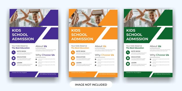 Ontwerpsjabloon voor schooltoelating onderwijs flyer en poster