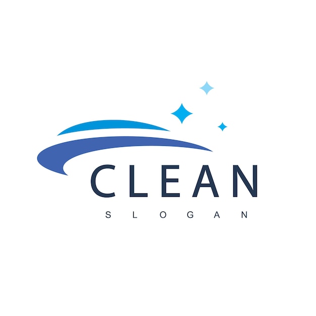 Ontwerpsjabloon voor schoon logo geschikt voor schoonmaakservice en wasservice