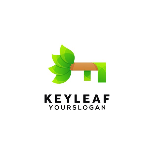 Ontwerpsjabloon voor sleutelblad kleurrijk logo