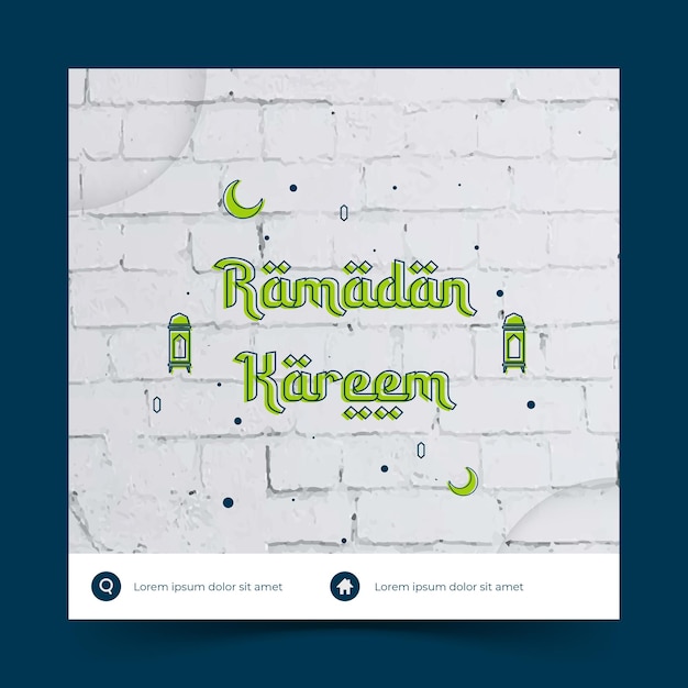 Ontwerpsjabloon voor sociale media met ramadan-thema