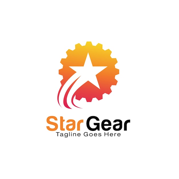 Ontwerpsjabloon voor Star Gear-logo
