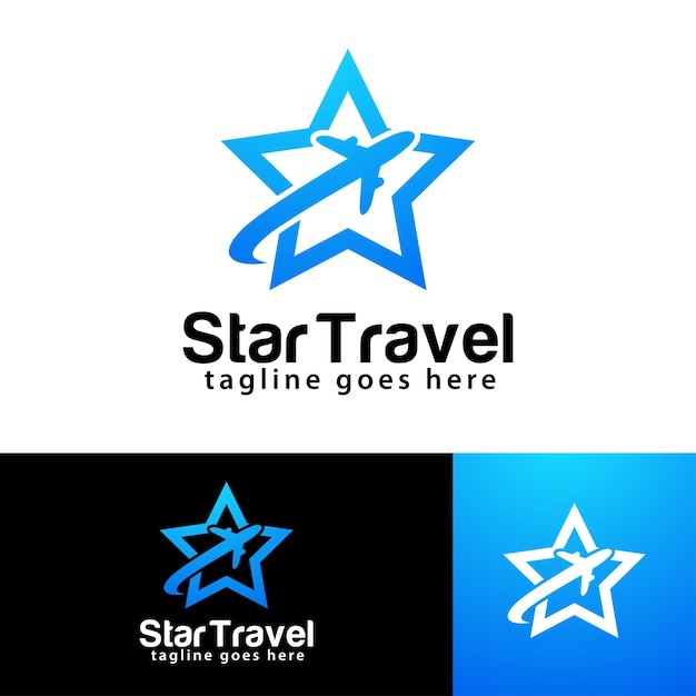 Ontwerpsjabloon voor star travel-logo