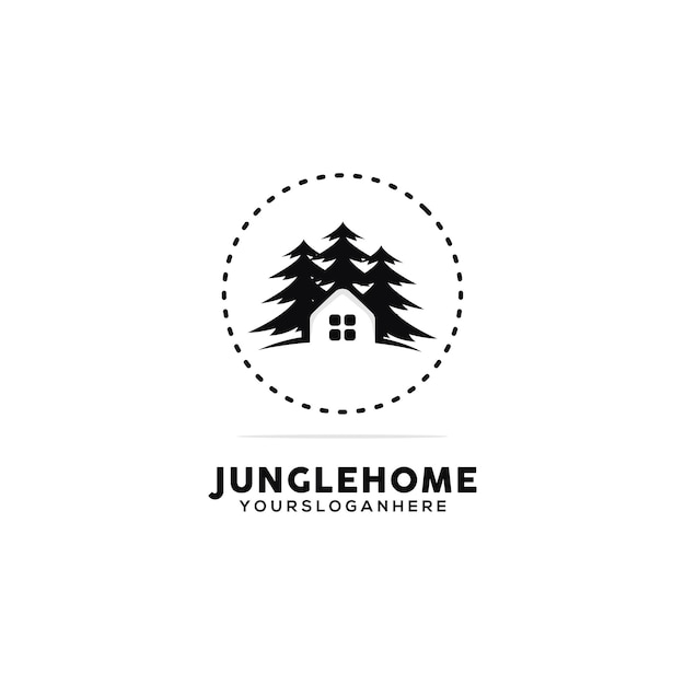 Ontwerpsjabloon voor thuis jungle-logo