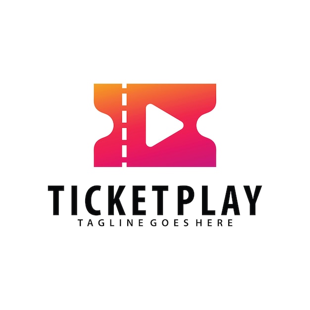 Ontwerpsjabloon voor Ticket Play-logo