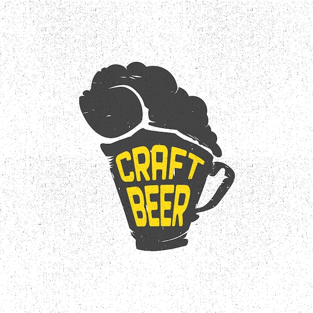 Ontwerpsjabloon voor vintage ambachtelijk bier logo