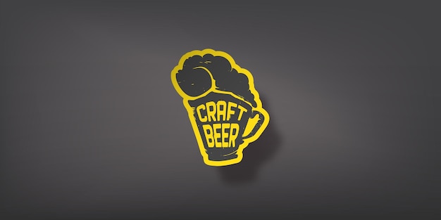 Ontwerpsjabloon voor vintage ambachtelijk bier logo