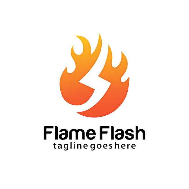 Ontwerpsjabloon voor vlam flash-logo