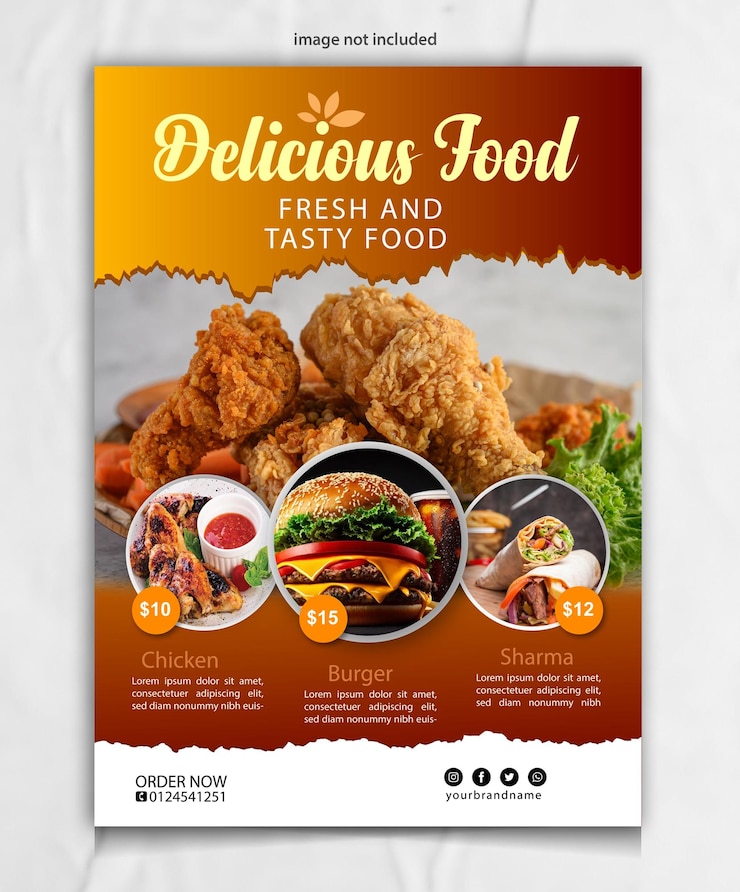 Vector ontwerpsjabloon voor voedselposter of flyer