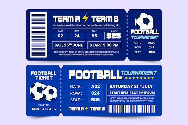 Vector ontwerpsjabloon voor voetbaltoernooien, sportevenementen, eenvoudig aan te passen, eenvoudig en elegant ontwerp