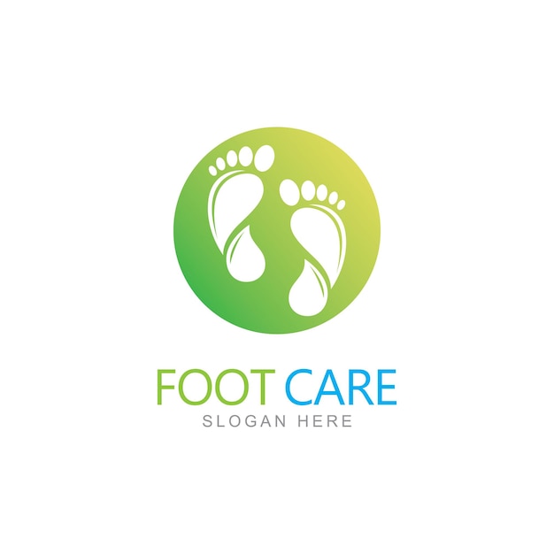 Vector ontwerpsjabloon voor voetverzorging logo