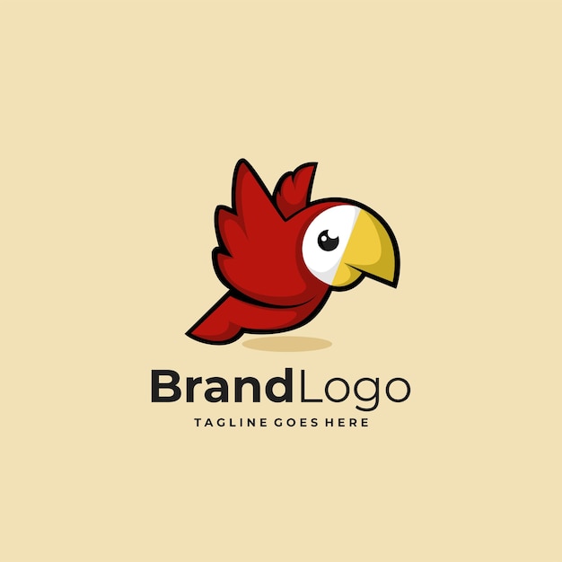 Ontwerpsjabloon voor vogelmascotte-logo