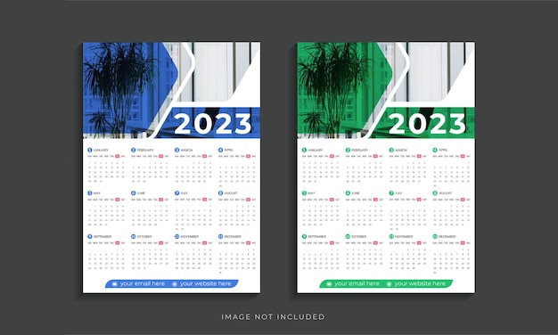 Ontwerpsjabloon voor wandkalender voor 2023