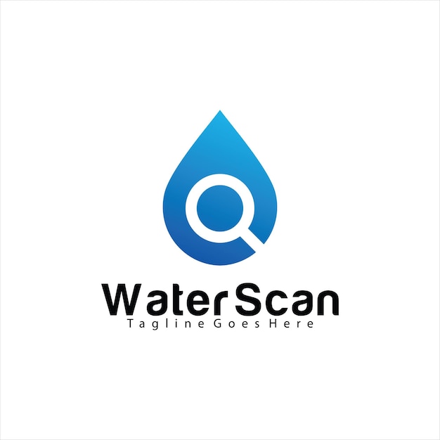 Ontwerpsjabloon voor Water Scan-logo