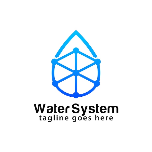 Ontwerpsjabloon voor watersysteemlogo