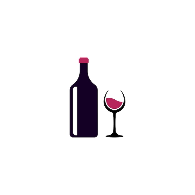 Ontwerpsjabloon voor wijnlogo Vectorillustratie van pictogram