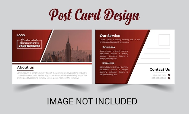 Ontwerpsjabloon voor zakelijke postkaarten voor eenvoudig en schoon modern minimaal concept