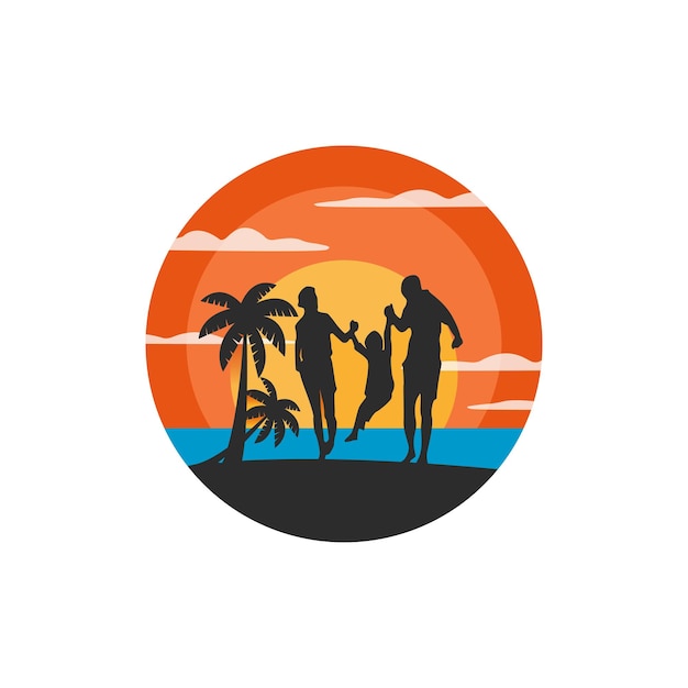 Ontwerpsjabloon voor zomerstrand-logo