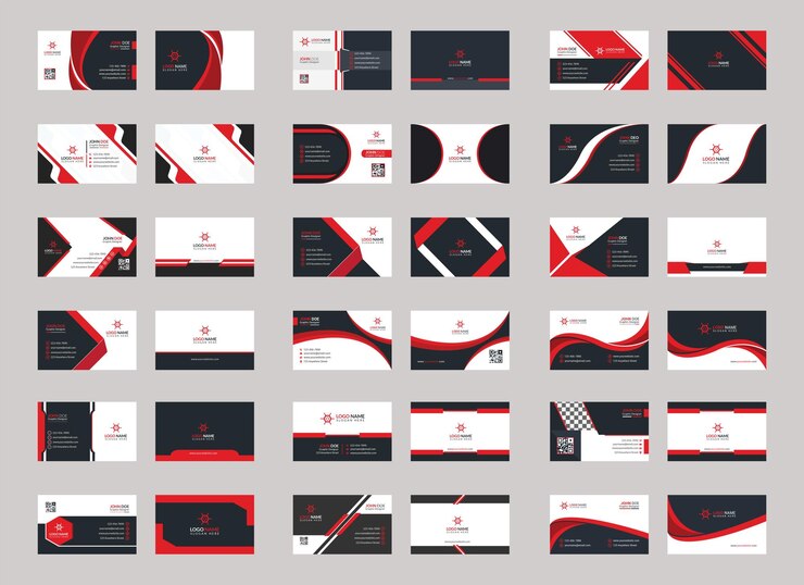 Vector ontwerpsjabloonset voor visitekaartjes