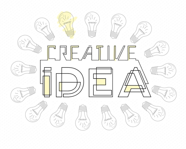 Ontwerpstijlconcept van groot idee om oplossing te vinden brainstormen creatief denken